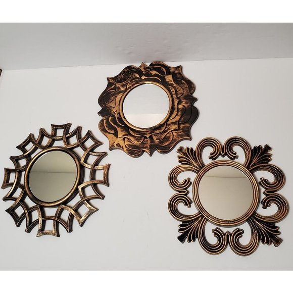 Wall Decor Decorative Mirrors Set Of 3 Vintage Look Miniature Mirror Wall Decor Poshmark